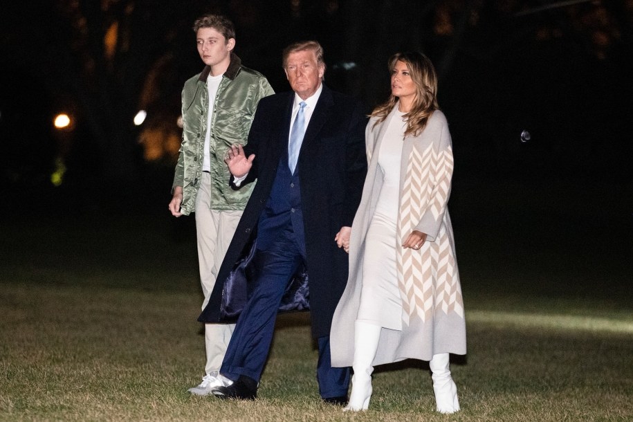 Donald Trump, Melania Trump i ich syn Barron Trump /Oliver Contreras/POOL /PAP/EPA