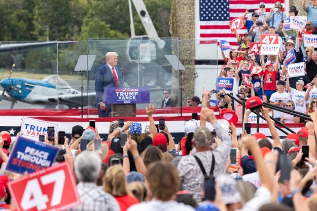 Donald Trump na wiecu w Asheboro /Grant Baldwin /PAP/EPA