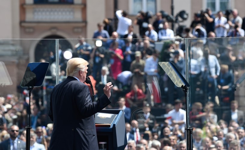 Donald Trump podczas ostatniej wizyty w Polsce /AFP