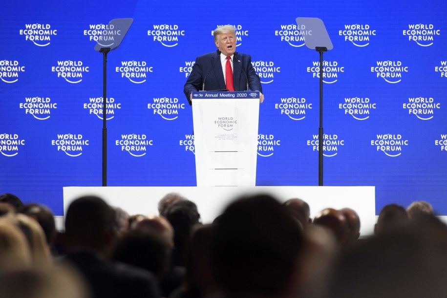Donald Trump podczas Światowego Forum Gospodarczego w Davos /GIAN EHRENZELLER /PAP/EPA