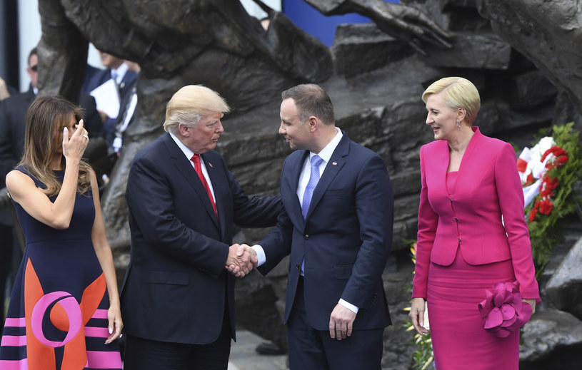 Donald Trump podczas wizyty w Polsce /Janek Skarżyński /AFP