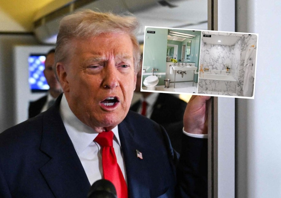 Donald Trump pokazał odnowioną łazienkę Lincolna w Biały Domu /ROBERTO SCHMIDT /East News