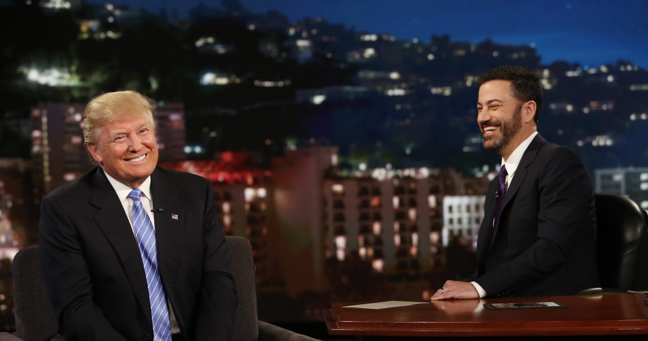Donald Trump w programie Jimmy'ego Kimmela w 2016 roku /Randy Holmes / Contributor /Getty Images