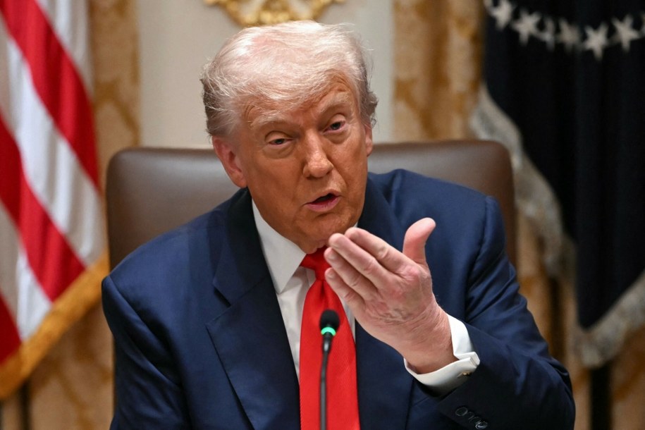 Donald Trump w trakcie wtorkowego spotkania z prezydentem Argentyny Javierem Mileim /ANDREW CABALLERO-REYNOLDS/AFP /East News