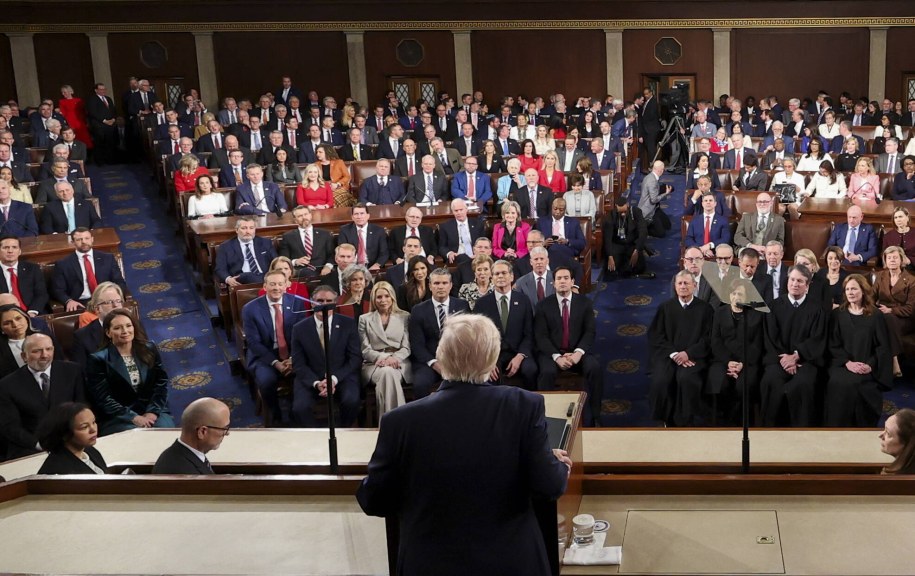 Donald Trump wygłosił orędzie do narodu "o stanie państwa" /JESSICA KOSCIELNIAK / POOL /PAP/EPA