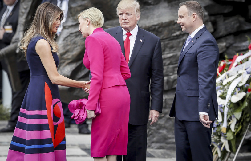 Donald Trump z żoną Melanią oraz Andrzej Duda z żoną Agatą /Andrzej Iwańczuk /East News