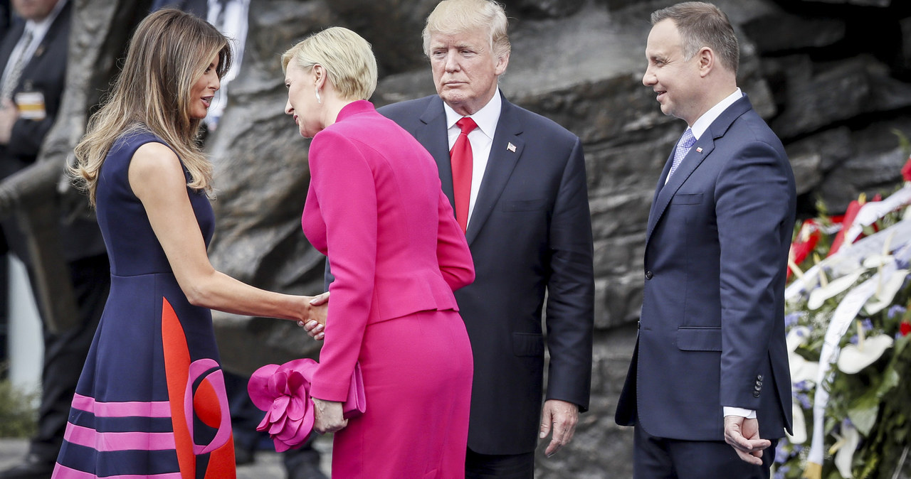 Donald Trump z żoną Melanią oraz Andrzej Duda z żoną Agatą /Andrzej Iwańczuk /East News