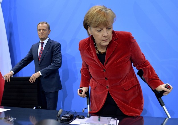 Donald Tusk i Angela Merkel /Radek Pietruszka /PAP