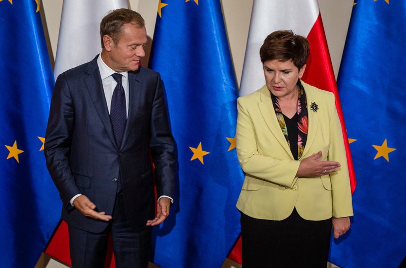 Donald Tusk i Beata Szydło /Wojtek Radwański /AFP