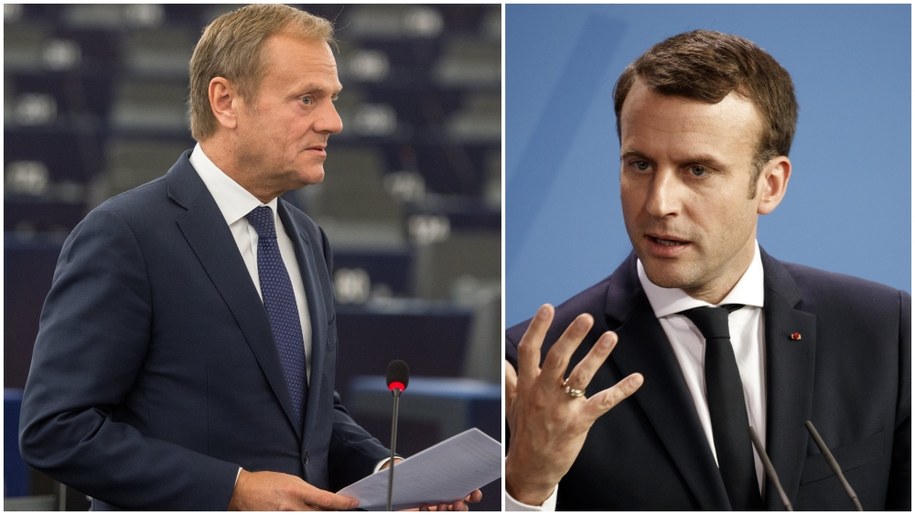 Donald Tusk i Emmanuel Macron /EPA/PATRICK SEEGER/EPA/CARSTEN KOALL  /PAP/EPA