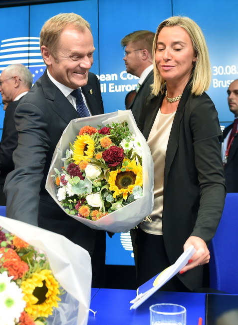 Donald Tusk i Federica Mogherini /PAP/Radek Pietruszka    /PAP