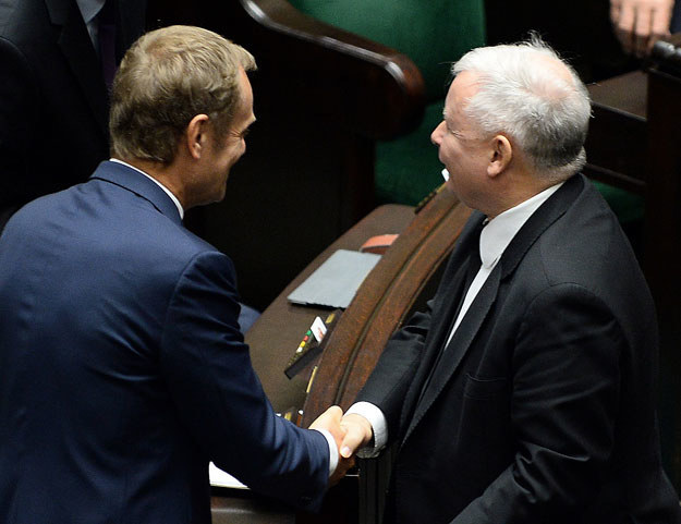 Donald Tusk i Jarosław Kaczyński /AFP