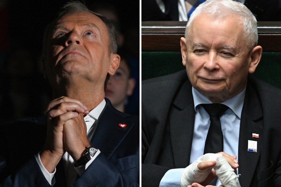 Donald Tusk i Jarosław Kaczyński /Radek Pietruszka /PAP