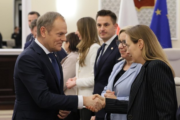 Donald Tusk i Katarzyna Pełczyńska-Nałęcz /Paweł Supernak /PAP