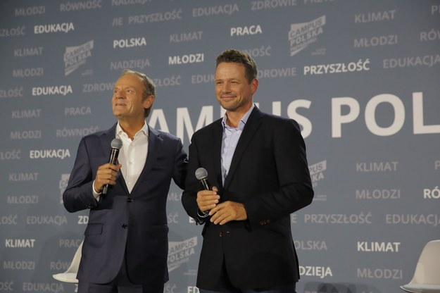 Donald Tusk i Rafał Trzaskowski / 	Tomasz Waszczuk    /PAP