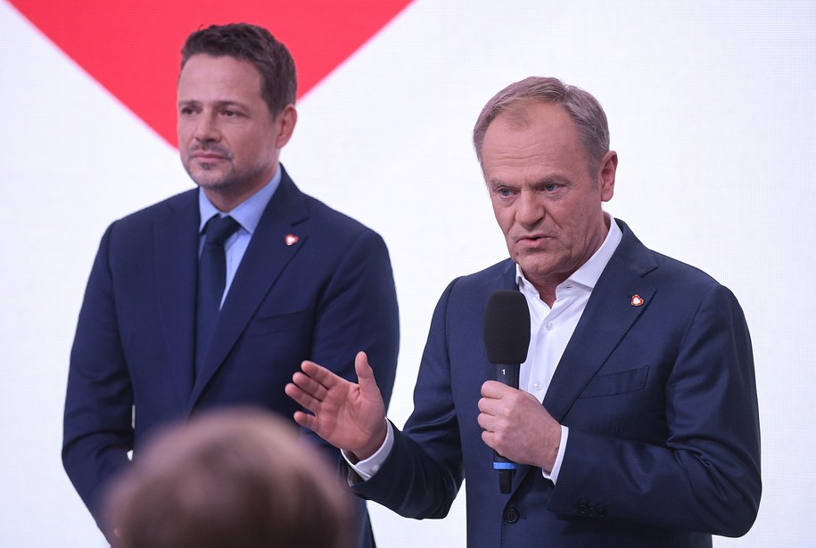 Donald Tusk i Rafał Trzaskowski /Marcin Obara /PAP