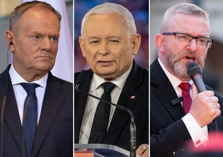 Donald Tusk, Jarosław Kaczyński, Grzegorz Braun /Shutterstock