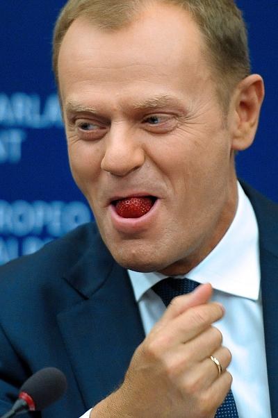 Donald Tusk już wie, kiedy na polskim rynku pojawią się truskawki... /AFP