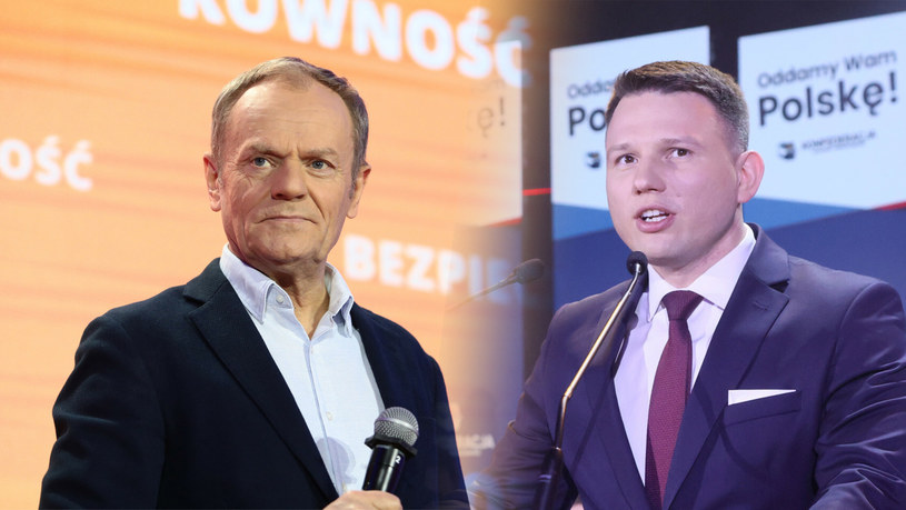 Donald Tusk kontra Sławomir Mentzen /Wojciech Olkuśnik/Tomasz Kudala/Reporter /East News