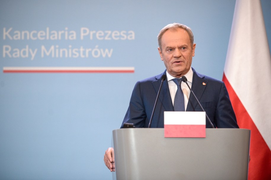 Donald Tusk na konferencji 12 kwietnia /Marcin Obara /PAP