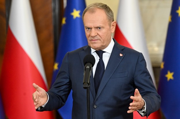 Donald Tusk na konferencji prasowej /Radek  Pietruszka /PAP