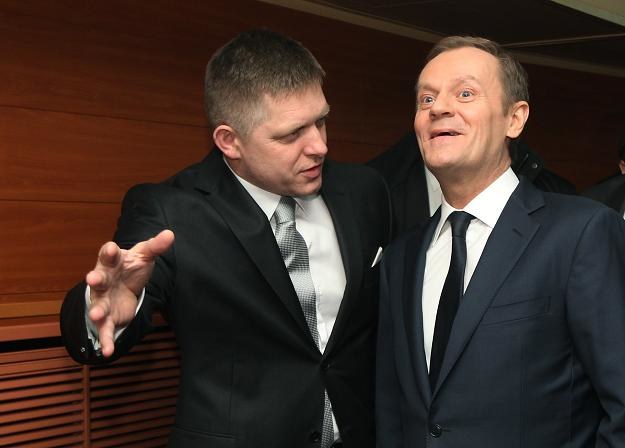 Donald Tusk (P) i premier Słowacji Robert Fico (L) /PAP