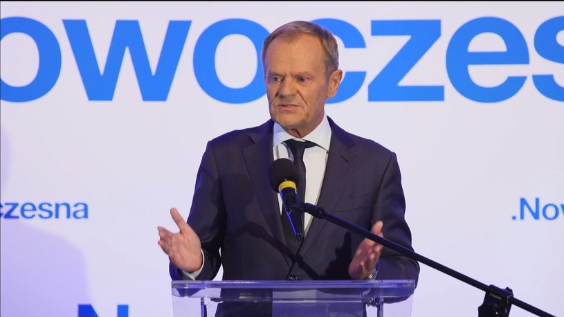 Donald Tusk podczas konwencji Nowoczesnej /Polsat News /Polsat
