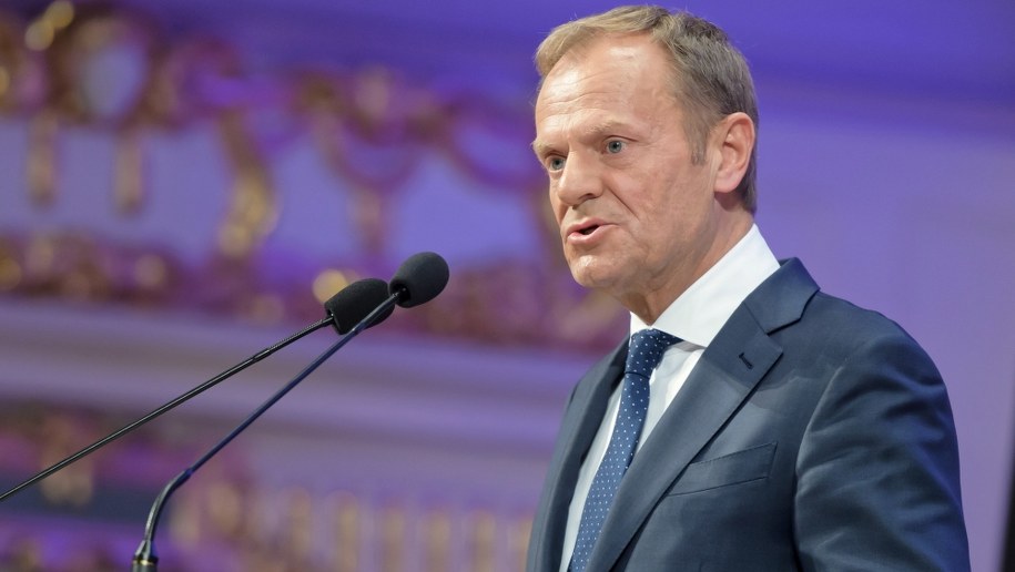 Donald Tusk podczas przemówienia na w Poznaniu /Jakub Kaczmarczyk /PAP