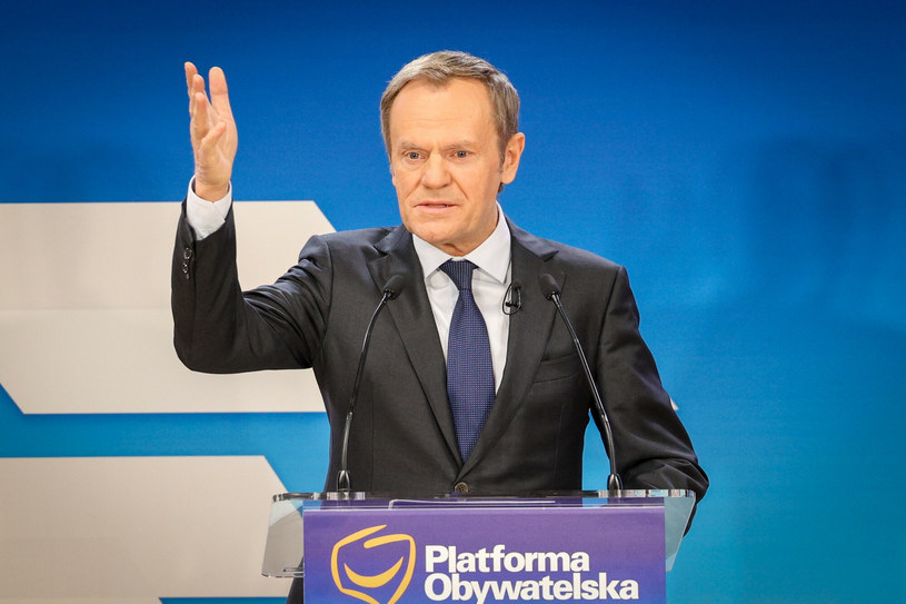 Donald Tusk podczas Rady Krajowej PO /Jacek Domiński /Reporter