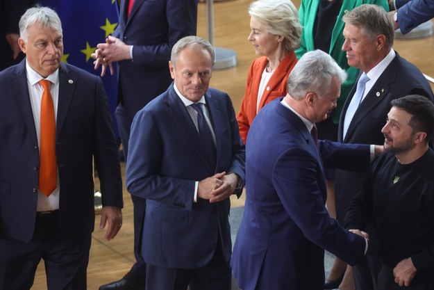 Donald Tusk podczas spotkania Rady Europejskiej w Brukseli. 17.10.2024 r. /Leszek Szymański /PAP