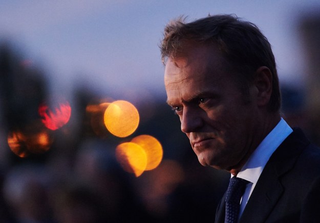 Donald Tusk przed Pomnikiem Obrońców Wybrzeża 1 września /Adam Warżawa /PAP