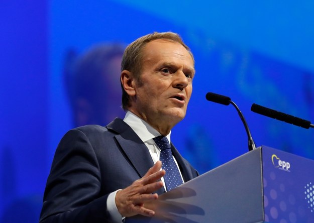 Donald Tusk przemawia podczas kongresu EPP w Zagrzebiu /ANTONIO BAT /PAP/EPA