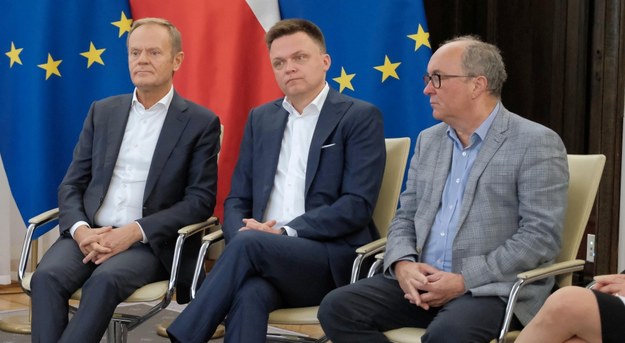 Donald Tusk, Szymon Hołownia i Włodzimierz Czarzasty /Mateusz Marek /PAP