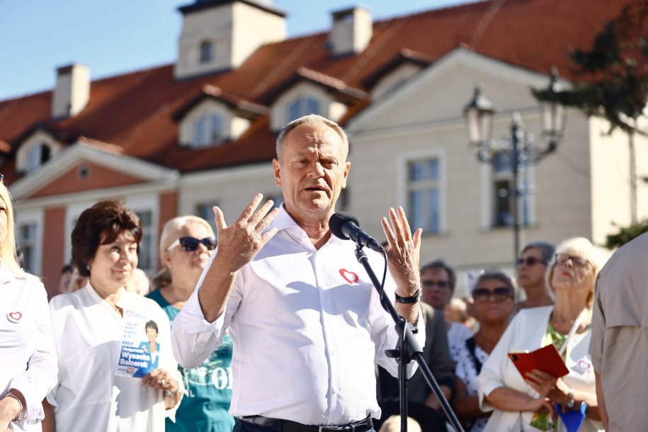 Donald Tusk w Kępnie /Tomasz Wojtasik /PAP