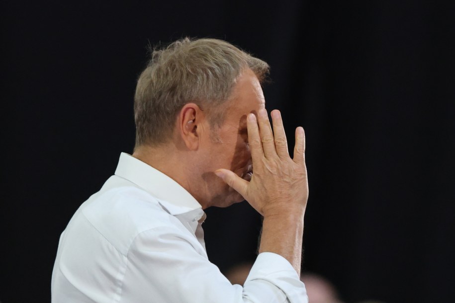 Donald Tusk w Piotrkowie Trybunalskim /Marian Zubrycki /PAP