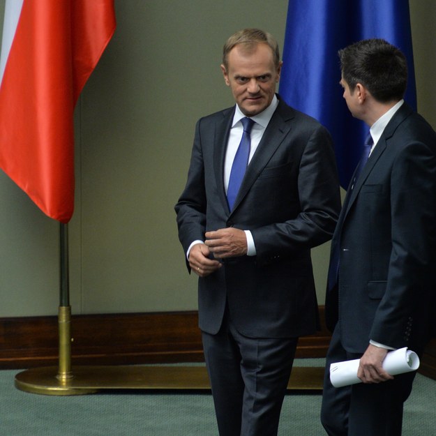 Donald Tusk w Sejmie /Jacek Turczyk /PAP