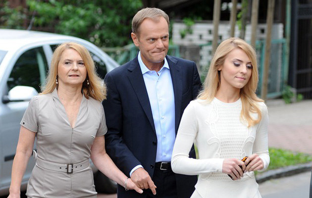 Donald Tusk z żoną Małgorzatą i córką Kasią /Wojciech Stróżyk /Reporter