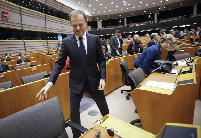 Donald Tusk /PAP/EPA/OLIVIER HOSLET /PAP/EPA