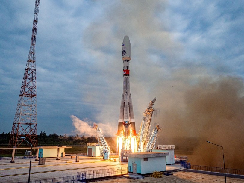 Dopalacz rakietowy z lądownikiem księżycowym Łuna-25 wystartował z kosmodromu Wostocznyj /ROSCOSMOS / Reuters / Forum /Agencja FORUM