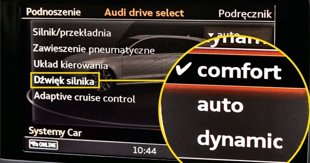 Dopasowanie brzmienia silnika do zachcianek kierowcy jest coraz prostsze – w niektórych autach wystarczy wcisnąć przycisk, ewentualnie wybrać odpowiednią pozycję z pokładowego menu. /Motor