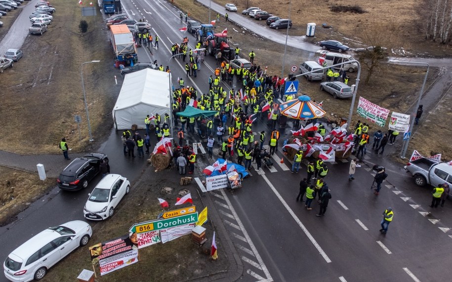 Dorohusk - protest rolników /Wojtek Jargiło /PAP
