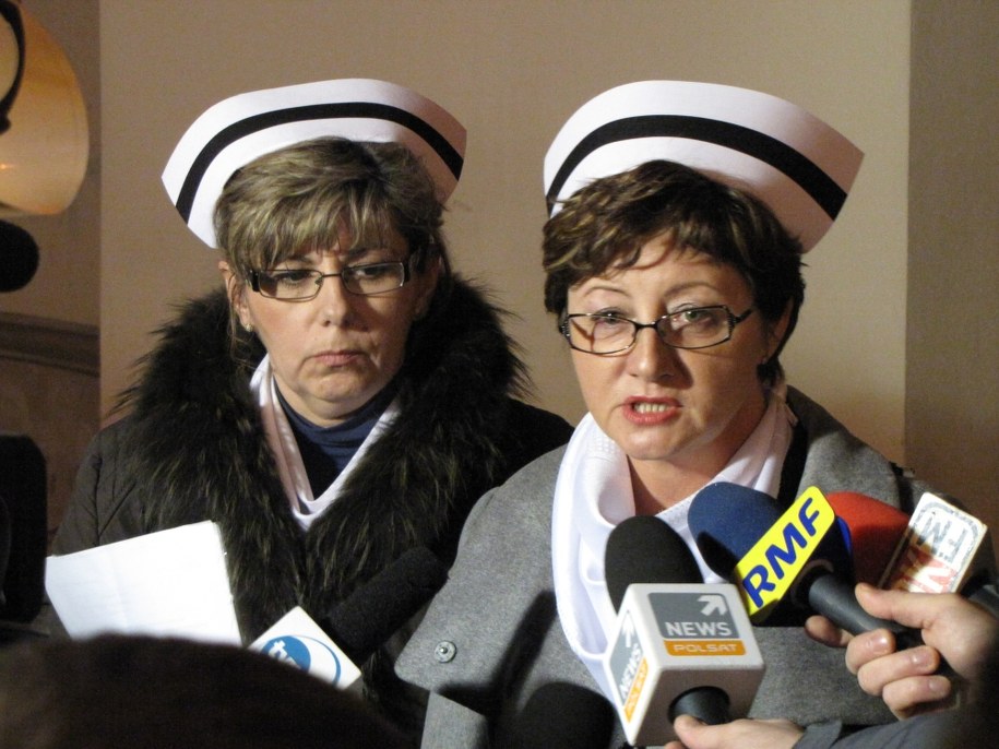 Dorota Gardias - przewodnicząca OZZPiP (po prawej) &nbsp; /Micha Dukaczewski /RMF FM