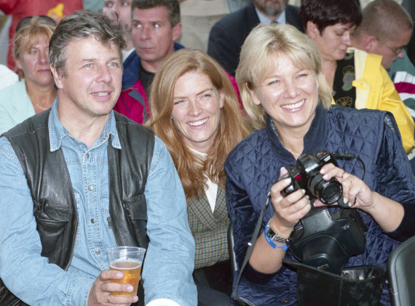 Dorota Kamińska, Katarzyna Dowbor i Emilian Kamiński w 1999 roku /Zenon Zyburtowicz /East News
