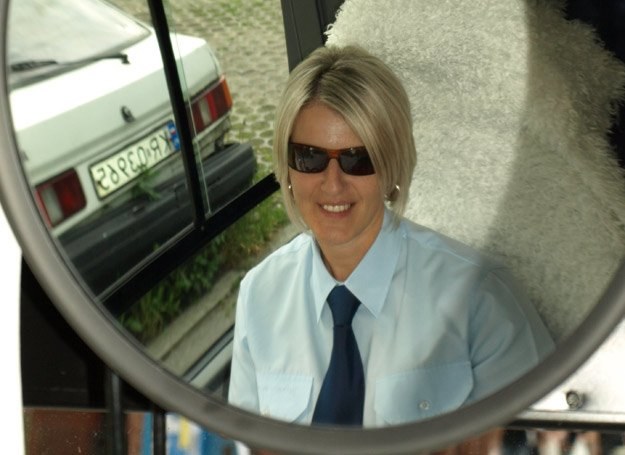 Dorota Marta za kierownicą swojego autobusu/fot. JA /