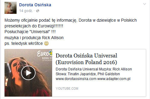Dorota Osińska na Facebooku /
