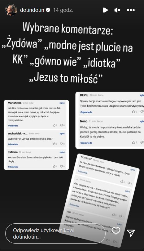 Dorota Szelągowska o swoim stosunku do wiary katolickiej https://www.instagram.com/dotindotin/