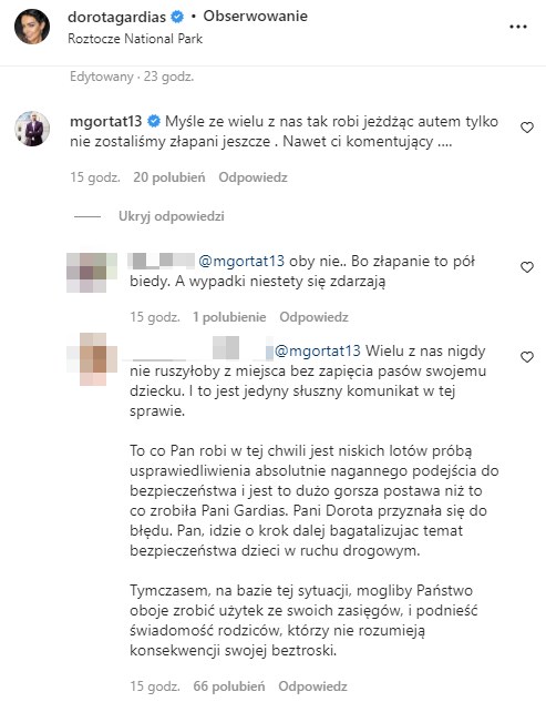 Dorotę Gardias broni Marcin Gortat /@dorotagardias /Instagram