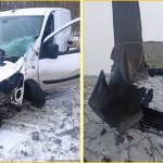 Dostawczak uderzył w drzewo. Nie uwierzysz, gdzie siedział pasażer