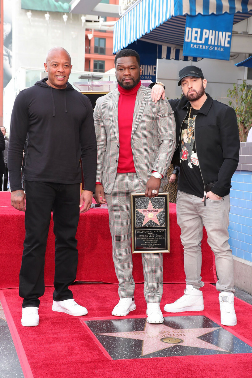 Dr Dre, 50 Cent i Eminem /Leon Bennett /East News