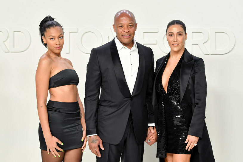 Dr. Dre z żoną Nicole Young, po lewej ich córka Truly Young /Amy Sussman /Getty Images